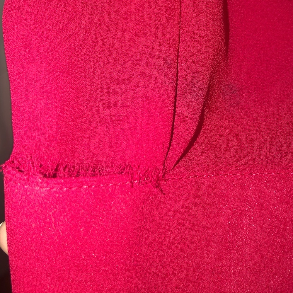 Red button down blouse - Picture 3 of 4